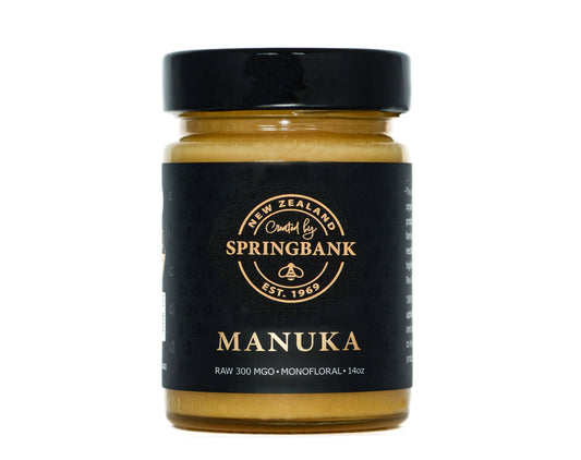 300 MGO Manuka Honey 14oz Round Glass - Springbank Honey