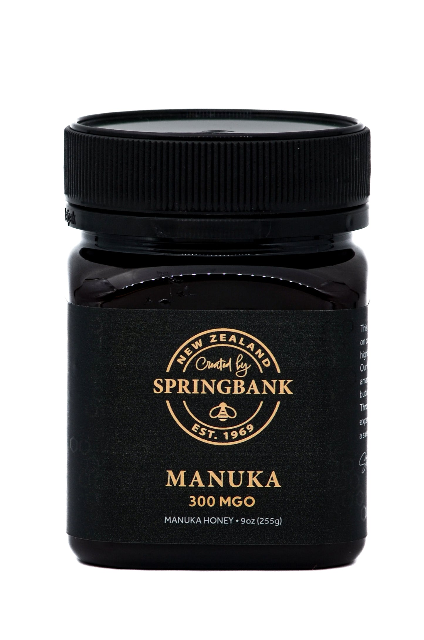 300 MGO Manuka Honey 9oz Square Jar - Springbank Honey